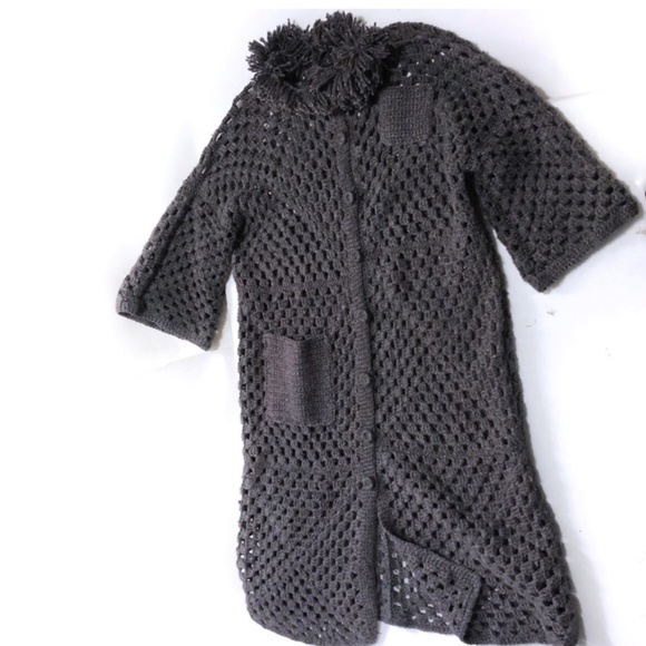 Crochet cottagecore long line duster cardigan - Picture 4 of 13